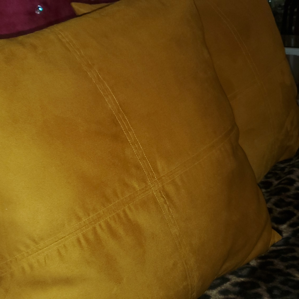 Large Soft mustard yellow decorative pillow / toss